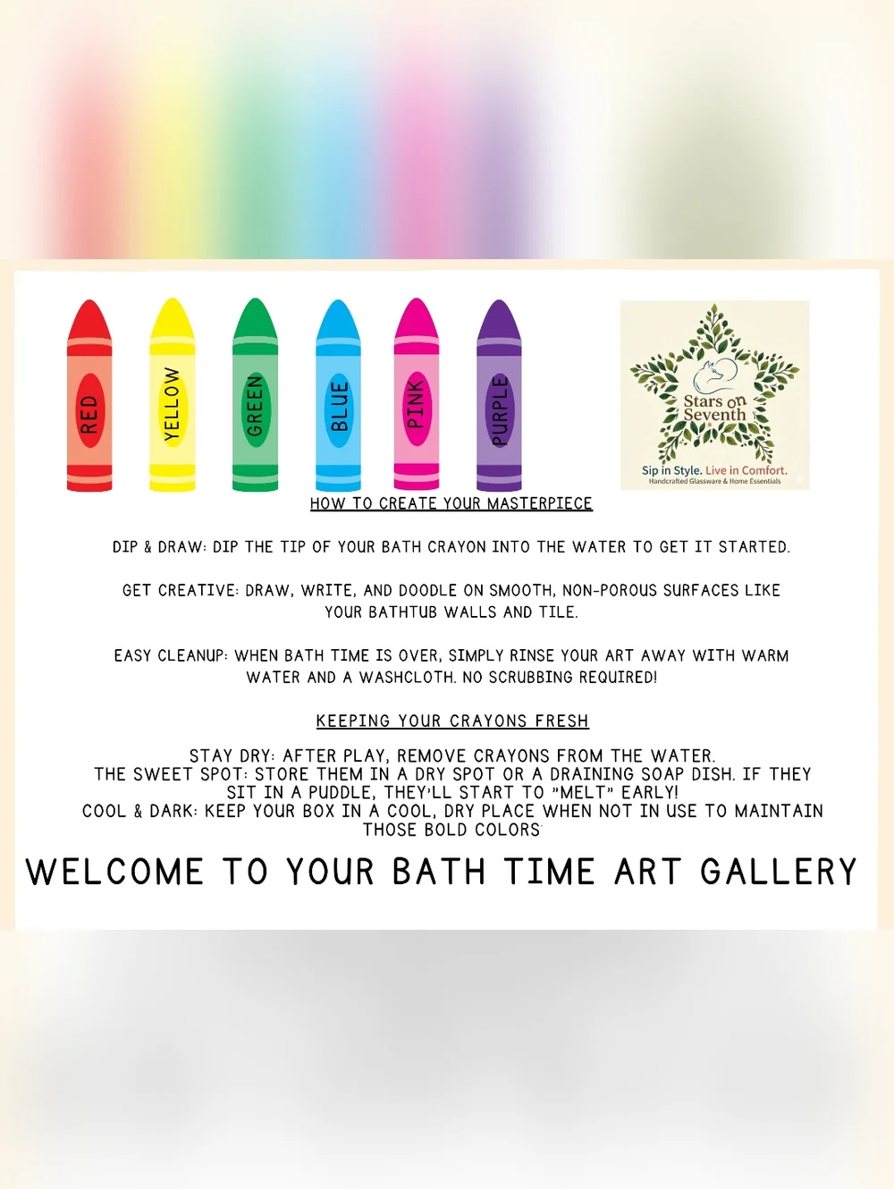 Artisan Bath Crayons | Set of 6 | Star Fresh Kids Gift Box